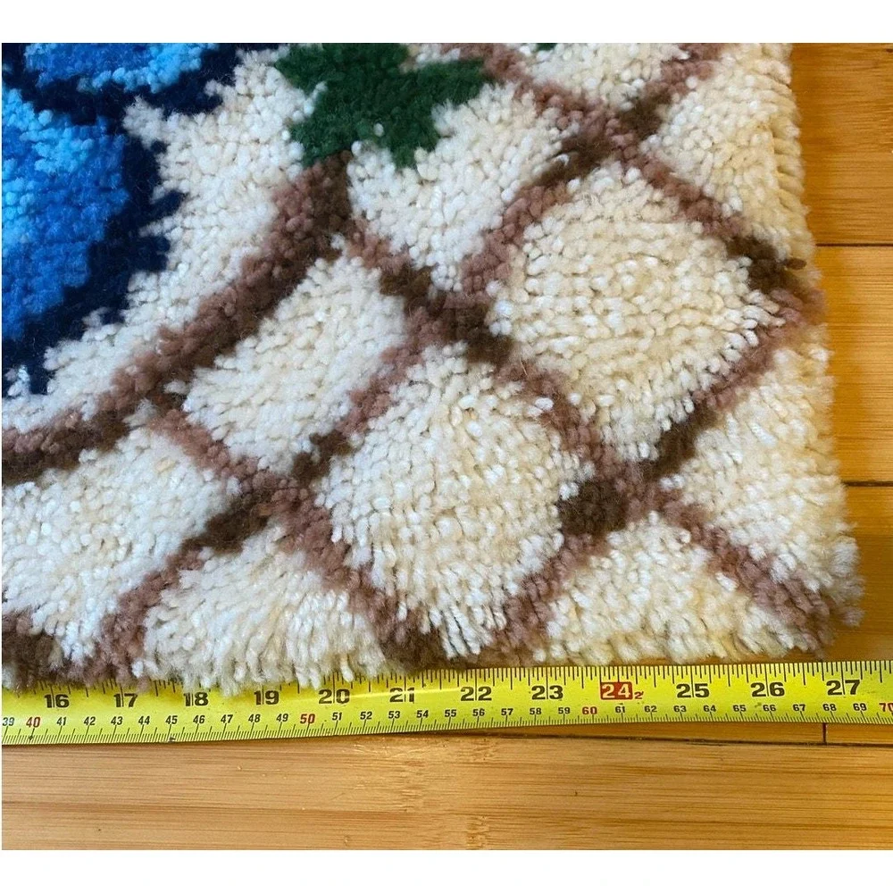Vintage Handmade Butterfly Latch Hook rug/wall hanging Butterfly 70s‎